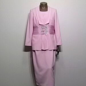 Gorgeous & Elegant 3pc Pink Mist dress set by Champagne Italy